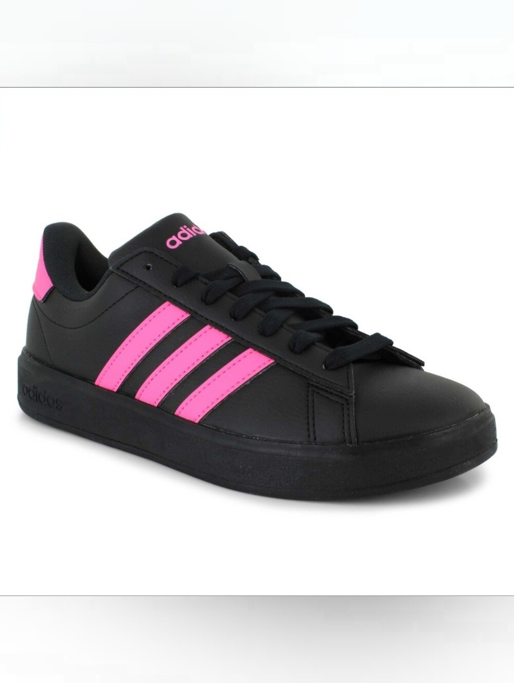 Adidas Women's Grand Court 2.0 Sneaker Sz 8 Black/Pink